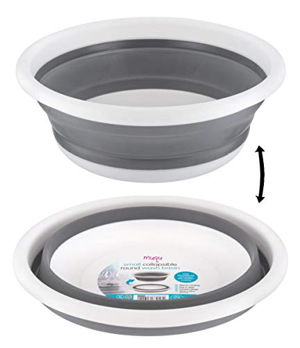 Cuenco plegable MUQU®, 32 cm, para camping, cocina, caravana, barco, viaje, contenedor de agua, fácil desplegable, diseño de plástico de silicona (los colores pueden variar)