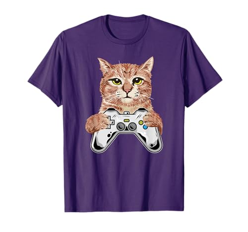 Video Games for Kids Adults Cat Lover Girls Boys Funny Gamer T-Shirt