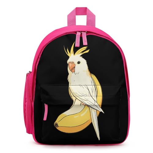 Cute Cockatiel Banana Cute Backpack Small Daily Daypack Travel Shoulder Bag with Adjustable Strap Graphic Print