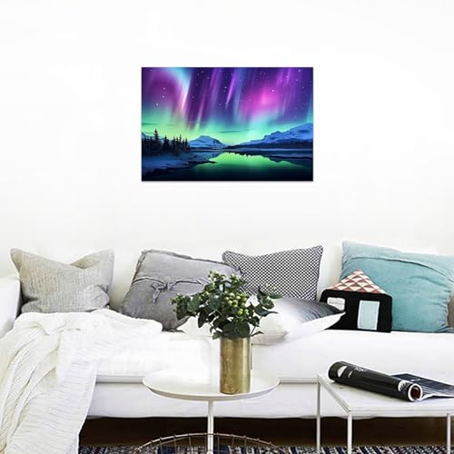 Impression sur toile aurore boréale pour transformer un mur vide