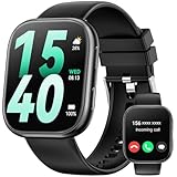 Smartwatch Herren Damen, 1.83" HD Fitnessuhr mit Telefonfunktion, Fitness Tracker mit SpO2 Pulsmesser Schlafmonitor Schrittzähler, 100+ Sportmodi Sportuhr, IP68 Wasserdicht Smart Watch für Android iOS