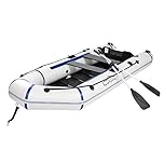 Bonnlo Inflatable Boat, Inflatable Kayak for Adults, 2 Person Dinghy for Fishing CamPing Survival, 10ft PVC Raft with Paddles, Pump, Repair Kit, 330kg Capacity (White)
