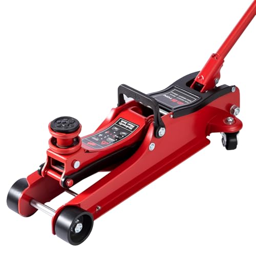Holdfiturn Hydraulic Low Profile Floor Jack 2.5 Ton Heavy Duty Trolley Jack Hydraulic Car Jack Lift Garage for Car Van Truck Trailer Auto Repairing (Red)