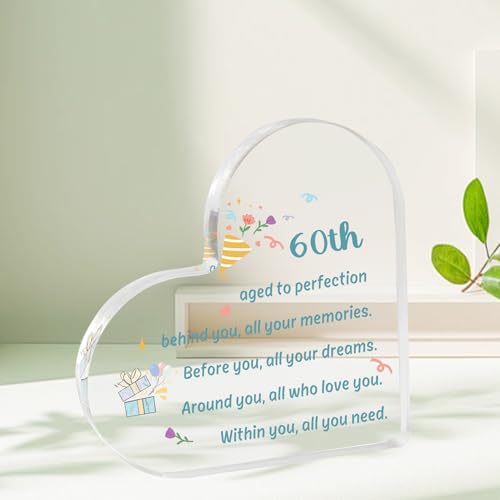 60th Birthday Gifts For Women,Grandad Granny Birthday Gift,Gift For Auntie,60th Gifts For Men,Acrylic Ornament
