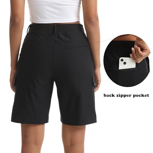 Women's Lightweight Hiking Cargo Shorts for Running Athletic Camping Travel Golf - Water Resistant with 5 Pockets3