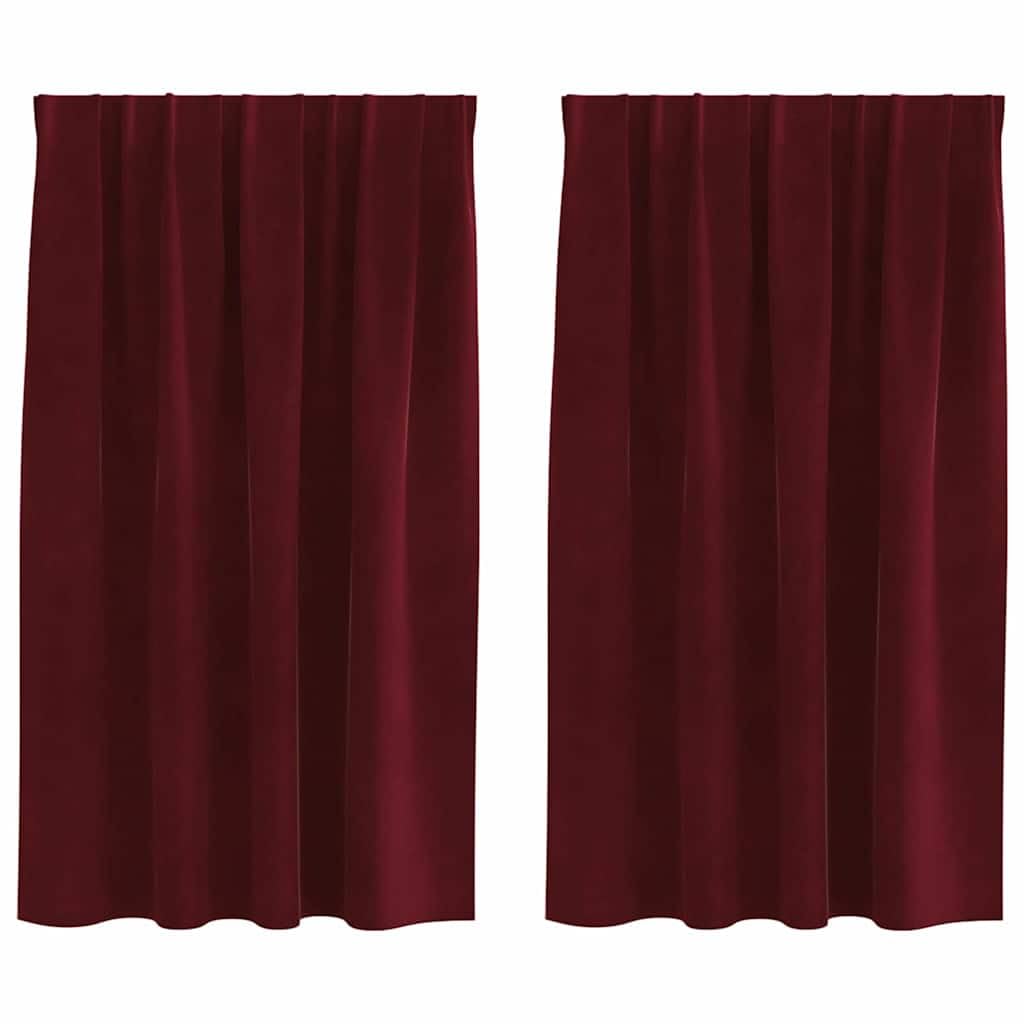 Rideaux occultants bordeaux en velours 140x140 cm pour salon et chambre