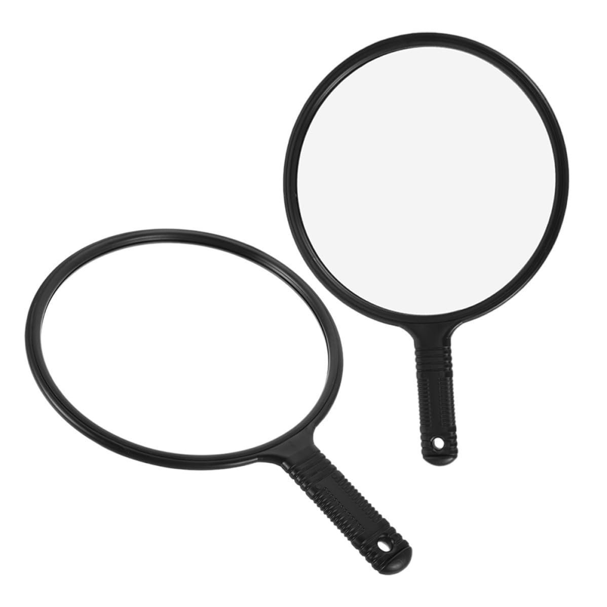 Miroir rond portable noir pour coiffure à la maison et voyage