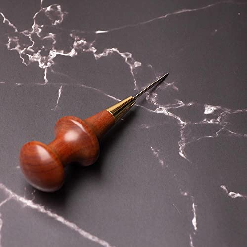Junetree Mr.tomato Gourd Shape Awl Tailors Awl Wooden Handle Scratch Awl Sewing Awl Tool For Leathercraft Leather Hole Punch #TOP5