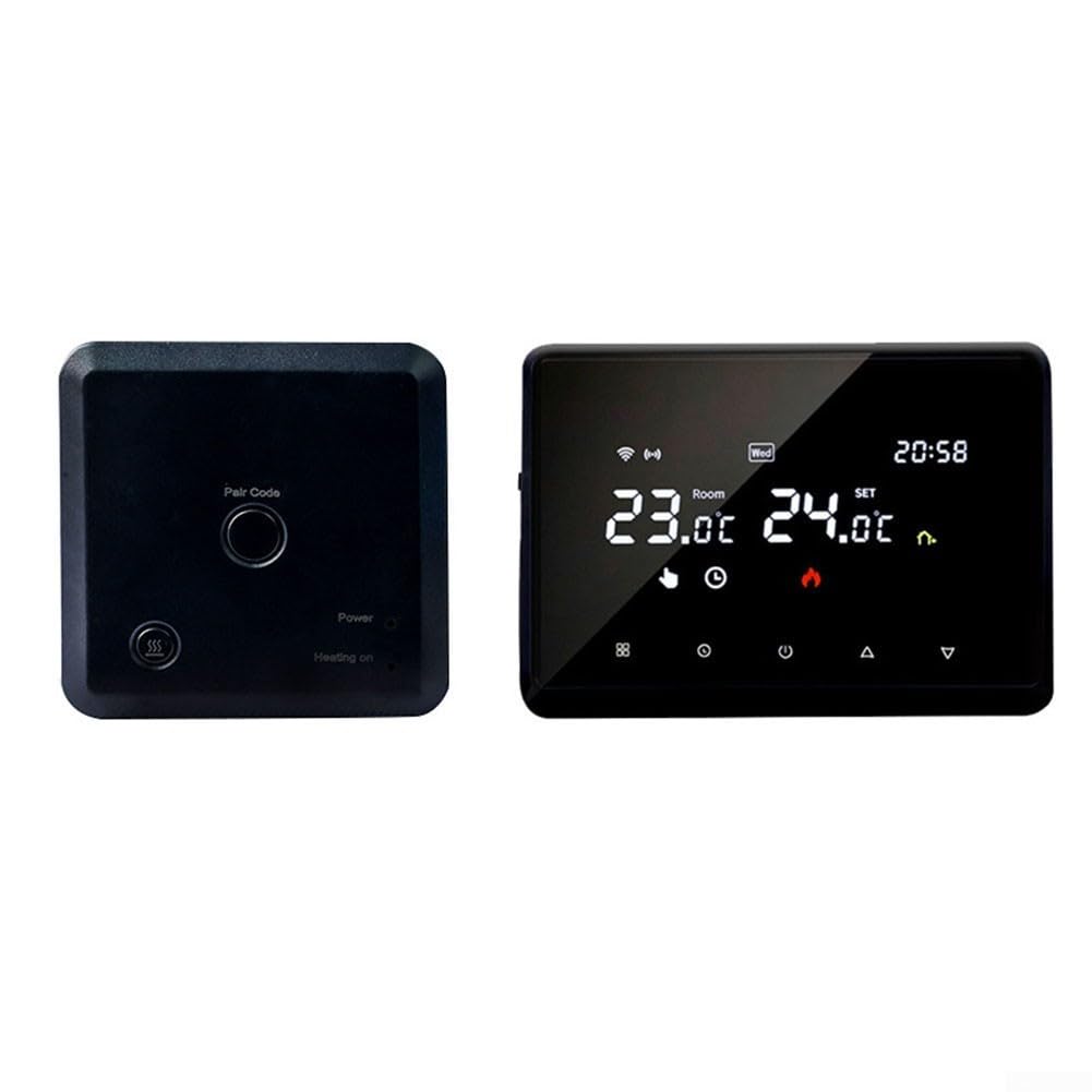pour TUYA Thermostat intelligent WiFi, contrôleur de température programmable, chauffe-eau mural sans fil pour chaudière/eau (noir)