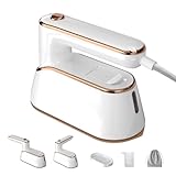 GIEBYIE Travel Steamer, Premium Travel Steamer for Clothes Portable in Travel Mini Size, 1300W Efficient Fast-Heating Travel Iron Mini with Steam, Delicate Iron Steamer Excellent for Trip (White)