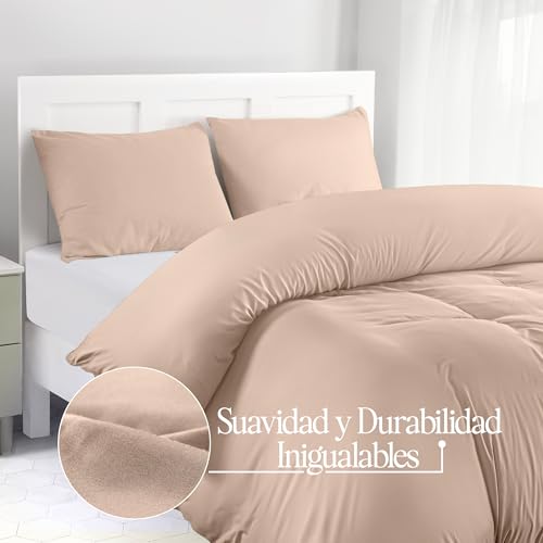 Variante de fundasnordicas microfibra Beige 200x200 cm cama 105