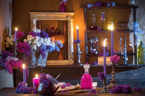 Bougies coniques violettes de 25,4 cm : la solution anti-goutte pour vos nappes
