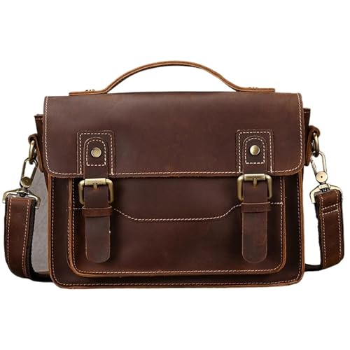 Sac en cuir pour hommes : sacoche rétro haut de gamme à poignée main