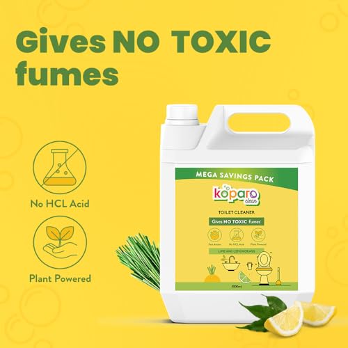 Image of Koparo Toilet Cleaner Liquid | 5 Litre | Removes Limescale And Tough Stains | Plant Based And Non Toxic | Long Lasting Freshness | 800Ml X 2 Packs
