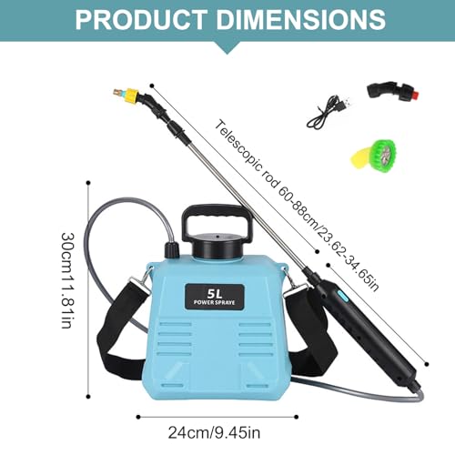 Pulvérisateur à pompe électrique 5L rechargeable avec buses