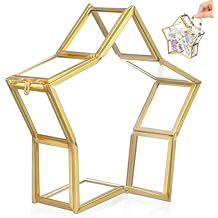 jojofuny Glass Star Jar Wishing Bottle Five- pointed Star Message Bottles Keepsake Box Coin Bank for DIY Craft Jewelry Party Favors