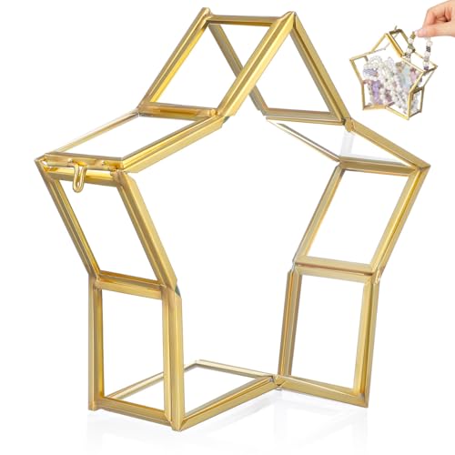 jojofuny Glass Star Jar Wishing Bottle Five- pointed Star Message Bottles Keepsake Box Coin Bank for DIY Craft Jewelry Party Favors