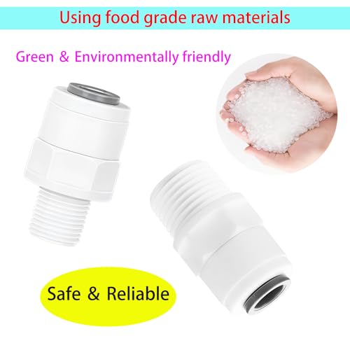 Qrity RO Water Filter Fitting, 1/4" Male to 1/4 Inch Quick Coupling + 1/8" Male to 1/4 Inch Quickfit Connector - Image 4