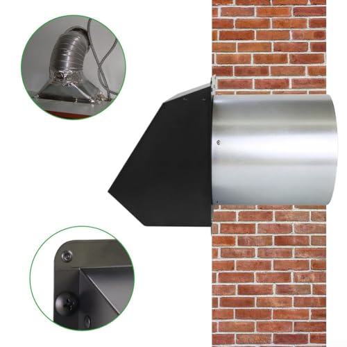 Grille d'aération extérieure inox pour hotte de cuisinière anti-vent