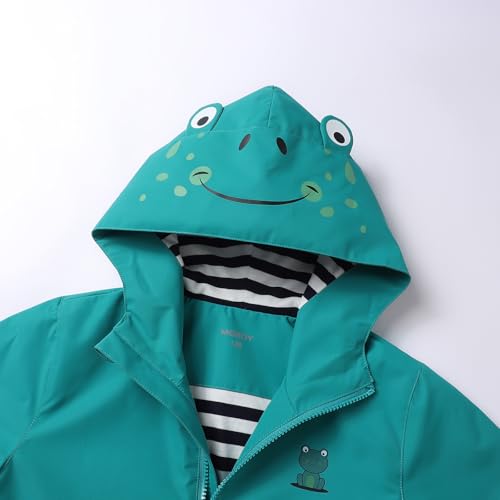Image of MGEOY Girls Rain Jacket Lightweight Waterproof Hooded Cotton Lined Raincoat Windbreaker for Kids Size 4-12 Years
