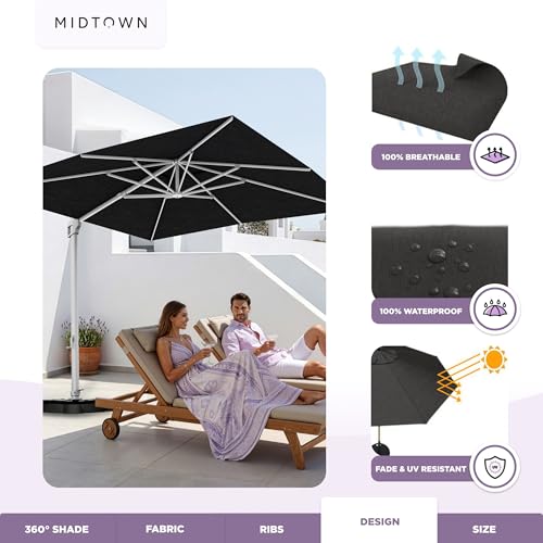 Image of Midtown Umbrellas Grande Square - 9 x 9 Ft Cantilever Umbrella