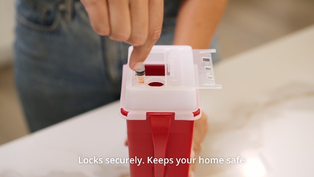 Sharps Container Small - Sharps Containers for Home Use and Labs - Portable Needle Disposal and Travel Size Biohazard Bin - 1 Quart (Pack of 1)