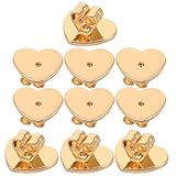 Holibanna 10 Cierres Seguros de Aleación en Forma de Corazón para Pendientes, Elevadores para Orejas Caídas, Soporte Cómodo para Pendientes Pesados, Repuestos Dorados para Joyería de Mujer