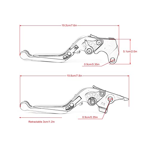 WORLDMOTOP Motorcycle Foldable Brake Clutch Levers Adjustable Aluminum Handlebar Lever Replacement for BMW F900GS F900 GS 2024 2025 (Black) by WORLDMOTOP - Image 5