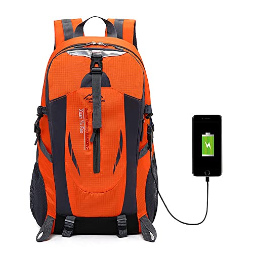 Magik Travel Laptop Backpack with USB Charging Port Water Resistant Shoulder Bag (Orange)2