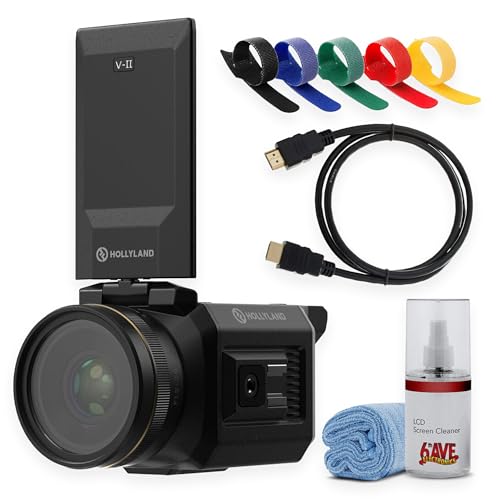 Hollyland VenusLiv 24/7 Livestream Camera Bundle with HDMI Cable LCD Cleaning Kit Touch Fastener Straps for YouTube TikTok Live Streaming