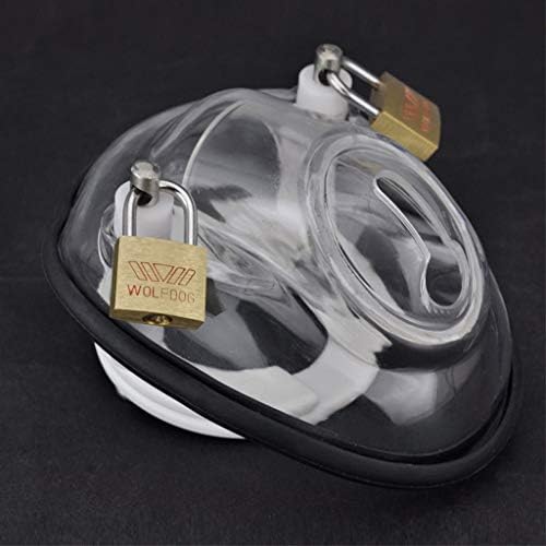 LXL Yoga mat Comfortable Plastic Sleek Cage Device Double Ring Toy for Grown-ups Male Use T Shirt (Color : Transparent)