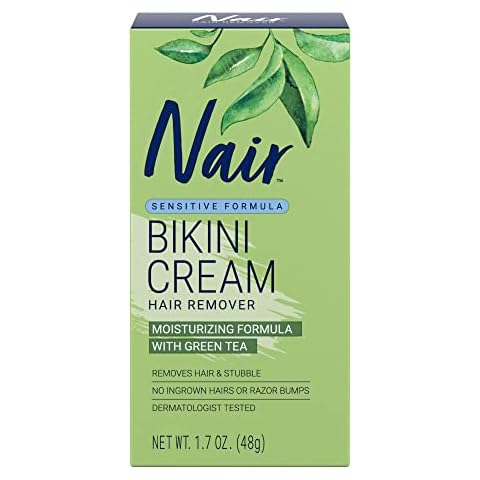 Nair Bikini Cream with Green Tea Sensitive Formula, 1.7 Ounce Cover