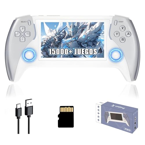 Project X Pro Consola portátil Retro con más de 15000 Juegos y 20 emuladores Consola portátil con Pantalla IPS de 4,3 Pulgadas, Compatible con conexión a TV y Mando Externo,Plug&Play (Gris 64GB)