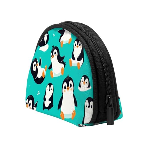 Portable Coin Purse Cute-Cartoon-Penguins Mini Zippered Money Pouch Card Holder4