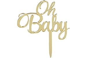 Mirrored Gold Oh Baby Cake Topper