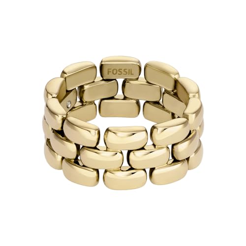Fossil Damen-Edelstahlband Ringe, 6, Gelbgold – Ansicht 4