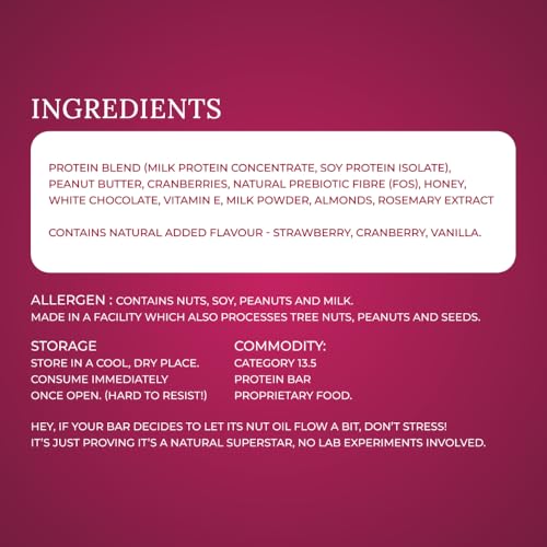 Image of STROOM Asia's First Centre Filled Protein Bars | 10g Protein (6 Bars, 45 Grams Each) | Berry White Chocolate | Protein Bars Muscle Growth & Repair | Source of Fibre & Iron | No Artificial colors l 100% Premium Protein