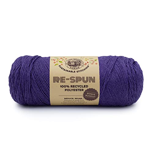 Lion Brand Yarn, Re-Spun Bonus Bundle Yarn, Heliotrope, Purple, 1 Pack