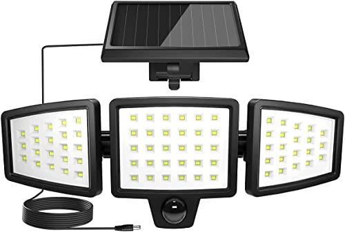 Lampe solaire de sécurité extérieur 2500 lm projecteur solaire étanche IP65 avec PIR