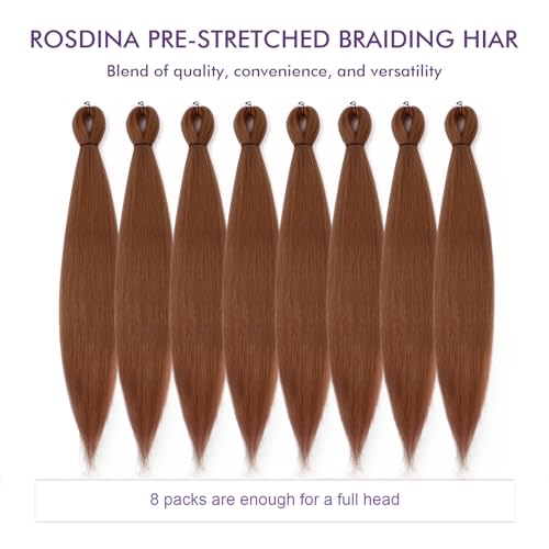 Pre-stretched Braiding Hair - 30 Inch 8 Packs Brown Braiding Hair For Twist or Box Braids, Yaki Texture Hot Water Setting Synthetic Long Braiding Hair Extensions (30 Inch, #30-8P) - Image 6