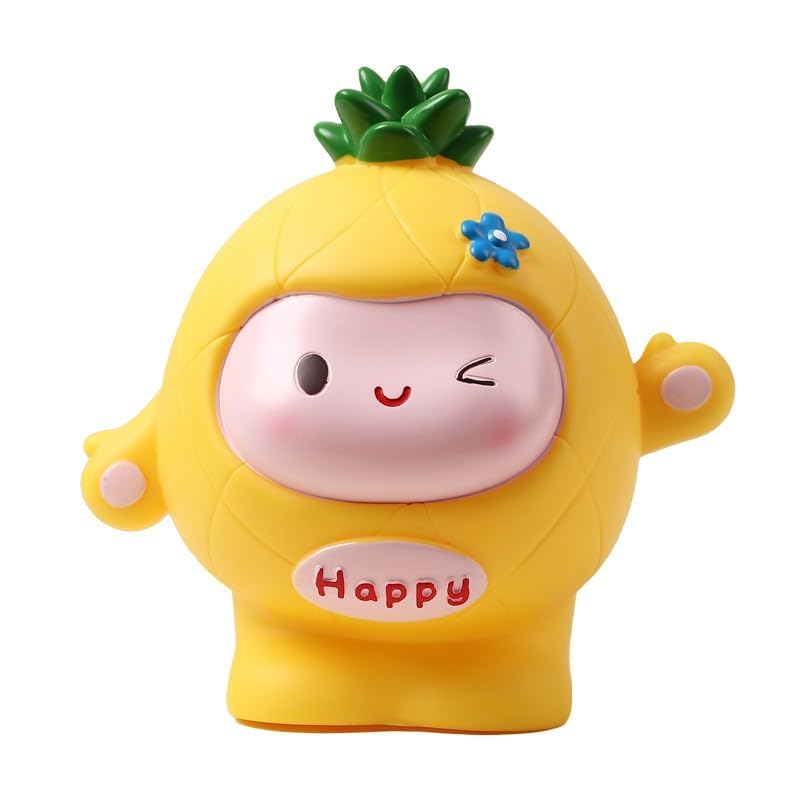 Image of Money Saving Bank with Coin Slot / /Creative Cartoon Design Money Bank / /Plastic Piggy Bank for Boys & Girls (Pack of 1) (Pineapple)