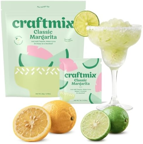 Craftmix Classic Margarita Mix, Cocktail Mixers & Mocktail Mix, 12 Pack