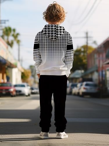 Image of boys' clothing sets, 2-Piece Hoodie & Pants Outfits for Boys Size 4-14 | Lightweight Non-Fleece Fall & Spring Clothing Sets
