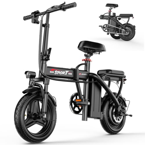 Luckfarm Folding Electric Bike for Adults, City Cruiser Mini Ebike