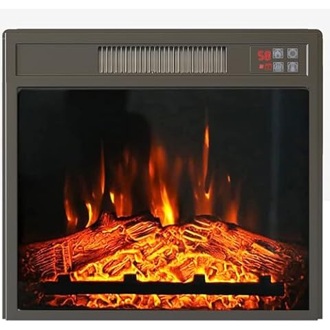 HOSEOKA 18" Electric Fireplace Insert, Electric Fireplace Heater for TV Stand Indoor Electric Stove with Remote Control, Adjustable Log Flame, 1400W(US in Stock) Cover