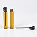 Enslz Amber Glass Mini Perfume Sample Bottle 100 Pcs Vials Refillable Empty Travel Cosmetic Liquid Oil Fragrance Packing Bottles Container Tubes (2ml)