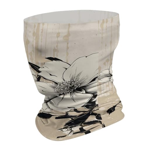 Mascarilla Beige con Motivo Floral para Clima Frío, Cuello Tubular, Bandana a Prueba de Viento para Hombre y Mujer, Pasamontañas Elástico para Motociclismo, Ciclismo, Esquí y Fiesta miniatura 3