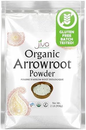 Jiva Organics Organic Arrowroot Flour (Powder) 2 Pound Bag - Raw, Non-GMO, Gluten Free