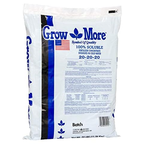 Grow More 20-20-20 Water Soluble Fertilizer - 25lb Bag of All Purpose Fertilizer for Exceptional Crop Yields - All Purpose Plant Food for Vegetables, Flowers, Trees, Shrubs, and Houseplants Cover