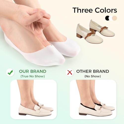 Image of Heatuff 7 Pairs No Show Socks Womens Cushioned Non Slip Low Cut Invisible Liner Footies Socks for Flats Loafers